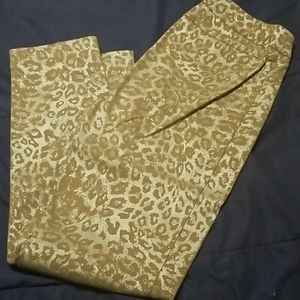 Gold  leopard print pants